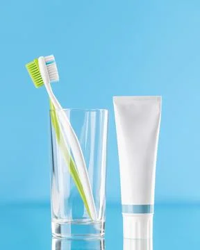 Toothpaste and toothbrushes 스톡 사진