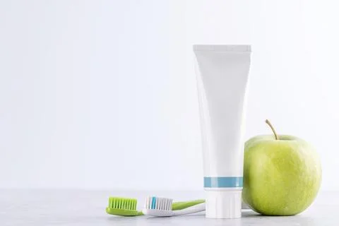 Toothpaste and toothbrushes 스톡 사진