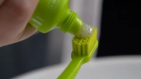Toothpaste Applied to Toothbrush Video stock 92638085
