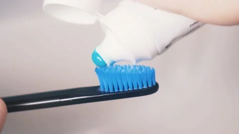 Toothpaste to be applied to the brush Stock Footage 167369256