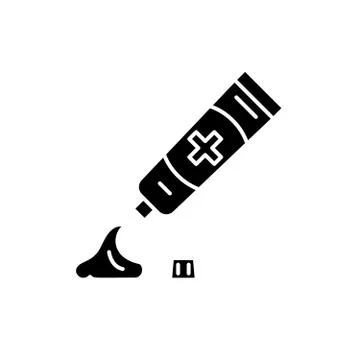 Toothpaste black icon, vector sign on isolated background. Toothpaste concept Stockillustratie