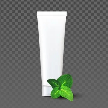 Toothpaste Blank Package With Mint Taste Vector Stock Illustration