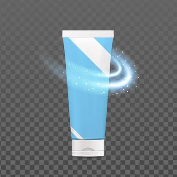 Toothpaste Blank Tube Package And Sparkle Vector Stock Illustration