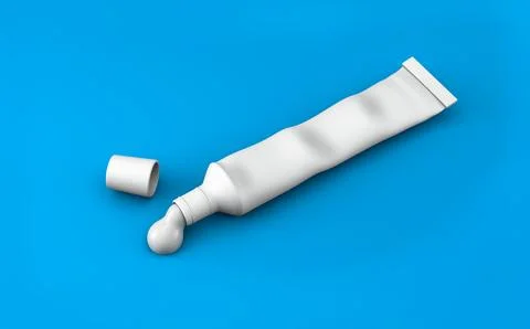 Toothpaste on blue background. Stock Illustration