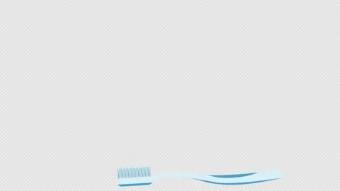Toothpaste on the brush. Animation of a toothbrush. Cartoon Stock Footage 219982805