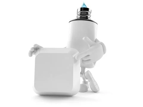 Toothpaste character with blank computer key Stock Illustration