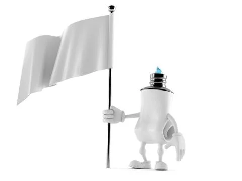 Toothpaste character with blank flag Stock Illustration