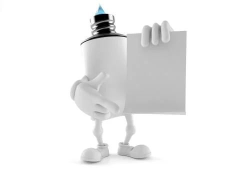 Toothpaste character with blank sheet of paper Stock Illustration