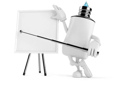 Toothpaste character with blank whiteboard 库存插图