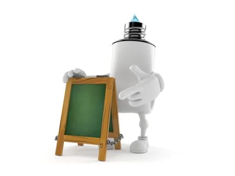 Toothpaste character with chalk signboard 库存插图