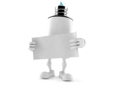 Toothpaste character holding blank sheet of paper Stock Illustration