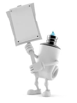 Toothpaste character holding protest sign Stock Illustration