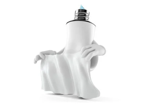 Toothpaste character holding white sheet Stock Illustration