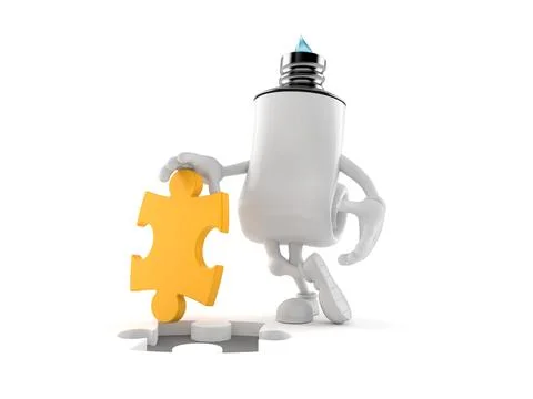 Toothpaste character with jigsaw puzzle Stock Illustration