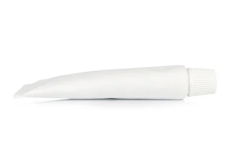 Toothpaste color white isolated on white background Stock Photos