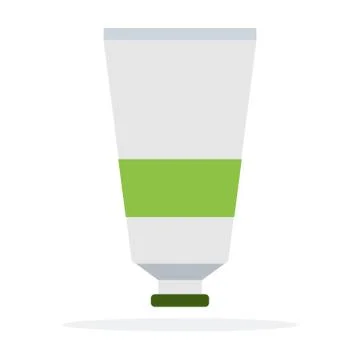Toothpaste in the container vector flat material design isolated object on white Ilustración de archivo