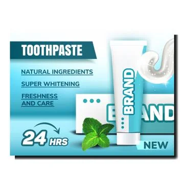 Toothpaste Creative Promotional Banner Vector Stock Illustration