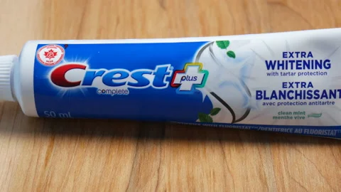 Toothpaste Crest, tooth paste, health, dental, hygiene, paste tube, 스톡 동영상 140012155