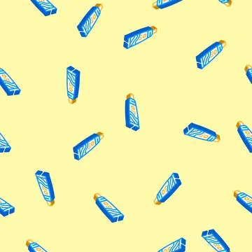 Toothpaste hygiene isometric icon seamless pattern Illustrazione stock