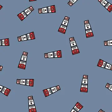 Toothpaste hygiene vector seamless pattern Stockillustratie