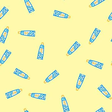 Toothpaste hygiene vector seamless pattern Stock Illustration