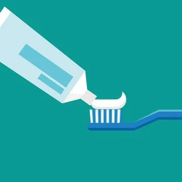 Toothpaste icon applying paste onto a toothbrush, promoting oral hygiene Stock Illustration