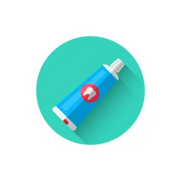 A toothpaste icon, illustrated in a flat style design of vector illustration Stock Illustration
