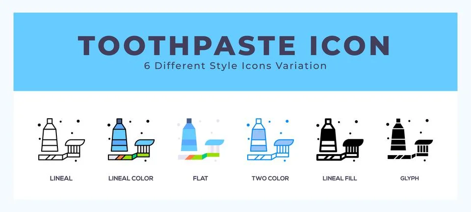 Toothpaste icon illustration vector with different styles Stock Illustration