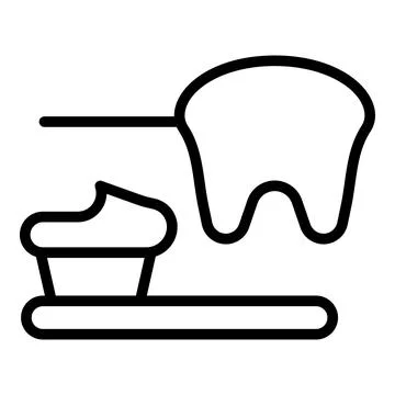 Toothpaste icon, outline style Illustrazione stock