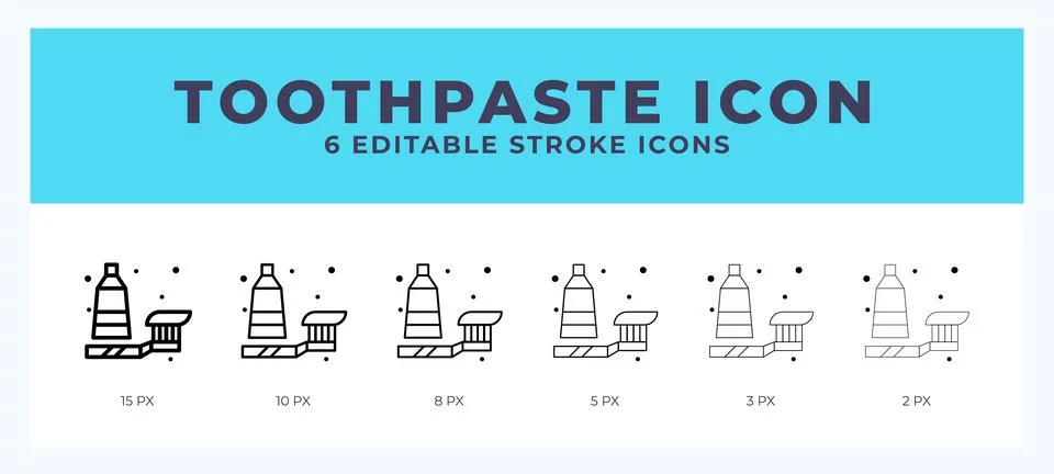 Toothpaste icon symbol. Isolated. Vector illustration with editable stroke. Stock Illustration
