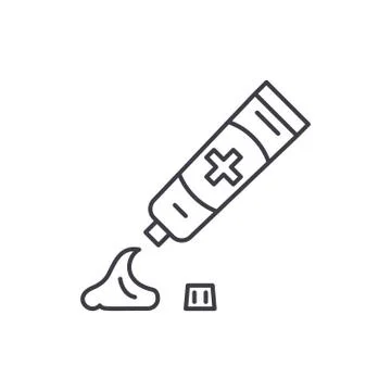 Toothpaste line icon concept. Toothpaste vector linear illustration, symbol 스톡 일러스트