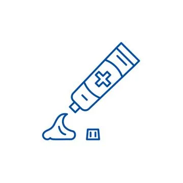 Toothpaste line icon concept. Toothpaste flat vector symbol, sign, outline Illustrazione stock