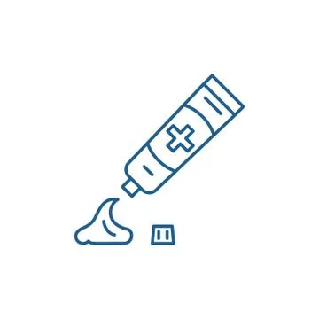 Toothpaste line icon concept. Toothpaste flat vector symbol, sign, outline Stock Illustration