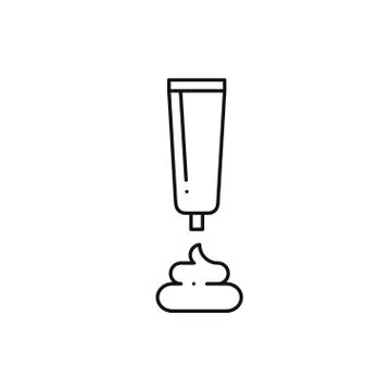 Toothpaste line icon. Cosmetics jar. Beauty product. Cream. Stock Illustration