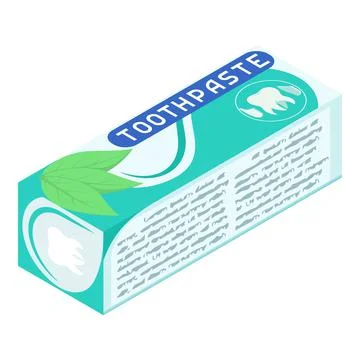 Toothpaste package icon, isometric style Stock Illustration