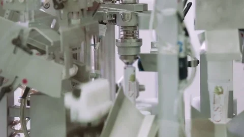Toothpaste production on the conveyor Stock Footage 85181580