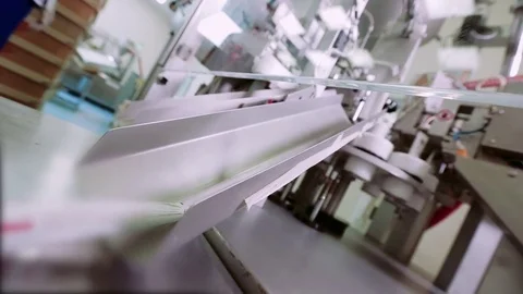 Toothpaste production on the conveyor Stock Footage 85186392