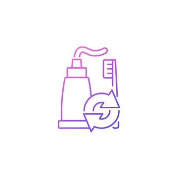 Toothpaste refill gradient linear vector icon Stock Illustration