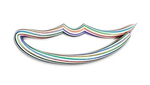 The toothpaste shapes the lip contour of a smiling mouth. Stock Illustration
