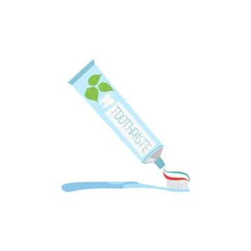 Toothpaste Sqeezed Onto Toothbrush Illustrazione stock