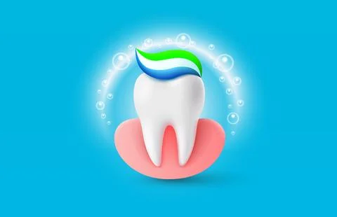 Toothpaste, teeth cleaning, protection against caries. Vector illustration Stock Illustration