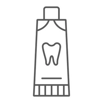 Toothpaste thin line icon, dental and tube, tooth care sign, vector graphics, a イラスト素材