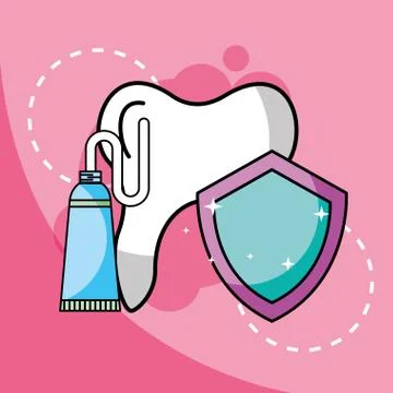 Toothpaste tooth dental protection Stock Illustration