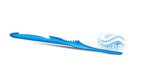 Toothpaste On Toothbrush Dental Hygiene Vector Ilustración de archivo