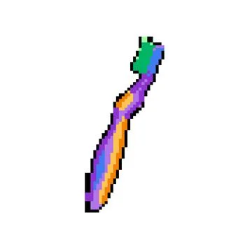 Toothpaste toothbrush dental pixel art vector illustration Stock Illustration