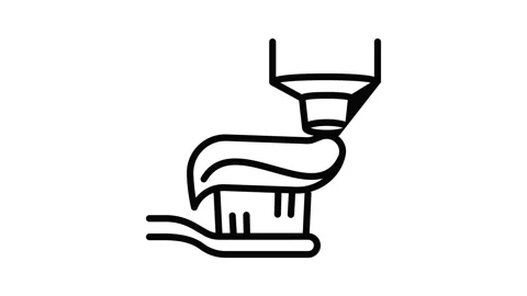 Toothpaste on toothbrush head icon animation Stock Footage 152642773