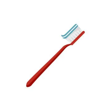 Toothpaste on toothbrush icon flat isolated vector Ilustración de archivo