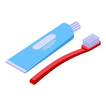 Toothpaste toothbrush icon isometric vector. Tooth brush イラスト素材