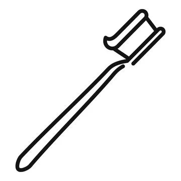 Toothpaste on toothbrush icon, outline style Illustrazione stock