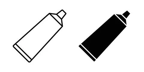 Toothpaste tube icon in black and white. vector icon pack for websites Stock Illustration